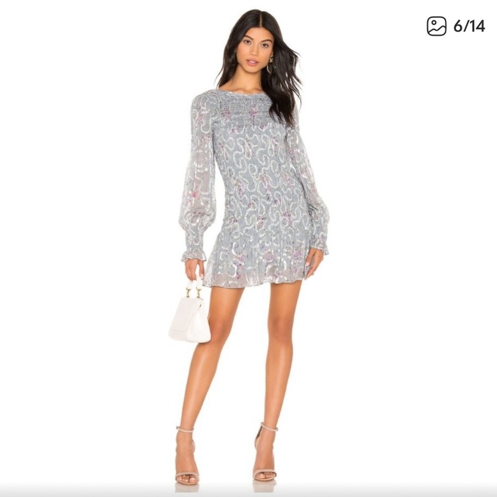 LoveShackFancy Lavender Sequin Mini Dress - Picture 3 of 11